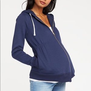 Maternity Plus Size - Navy Zipper Hoodie SzXXL